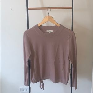 Madewell Cashmere Sweater Ribbed Neck Tie Hem